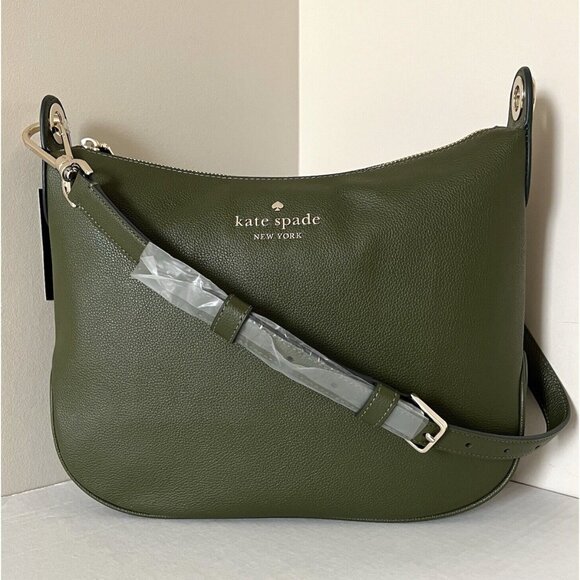 New Kate Spade Rosie Large Crossbody Pebbled Leather Enchanted Green - Picture 1 of 6